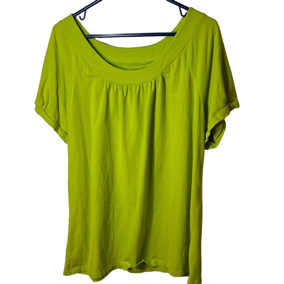 Lane Bryant modern fit cotton lime green T-shirt size 18/20 W - Picture 2 of 5